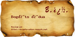 Bogáts Édua névjegykártya